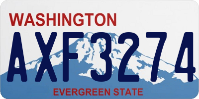 WA license plate AXF3274