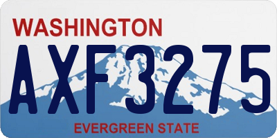 WA license plate AXF3275