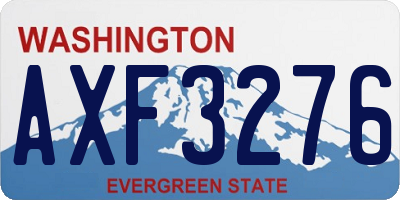WA license plate AXF3276