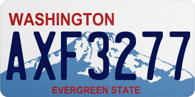 WA license plate AXF3277