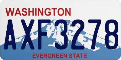 WA license plate AXF3278
