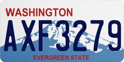 WA license plate AXF3279