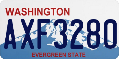 WA license plate AXF3280
