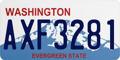 WA license plate AXF3281