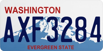 WA license plate AXF3284