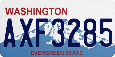 WA license plate AXF3285