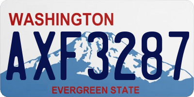 WA license plate AXF3287