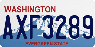 WA license plate AXF3289