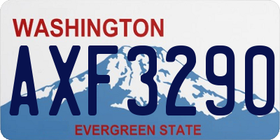 WA license plate AXF3290