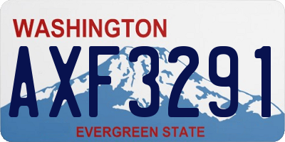 WA license plate AXF3291