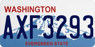 WA license plate AXF3293