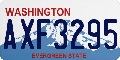 WA license plate AXF3295