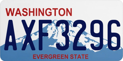 WA license plate AXF3296