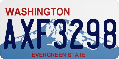 WA license plate AXF3298