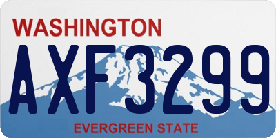 WA license plate AXF3299