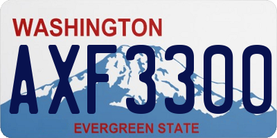 WA license plate AXF3300