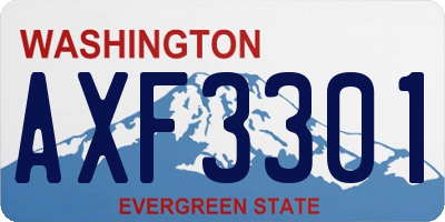 WA license plate AXF3301