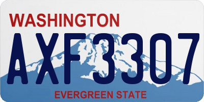 WA license plate AXF3307