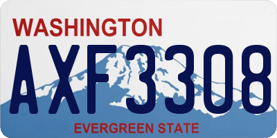 WA license plate AXF3308