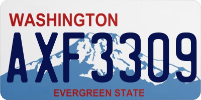 WA license plate AXF3309