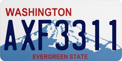 WA license plate AXF3311