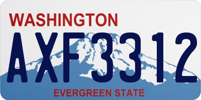 WA license plate AXF3312