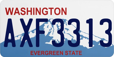 WA license plate AXF3313