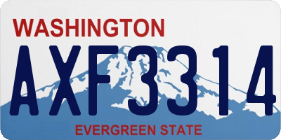 WA license plate AXF3314