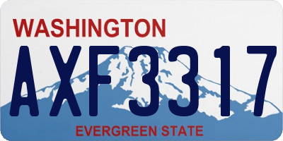 WA license plate AXF3317