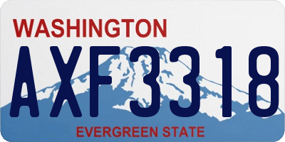 WA license plate AXF3318