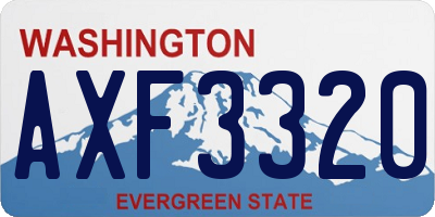 WA license plate AXF3320