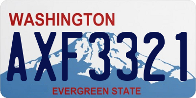 WA license plate AXF3321