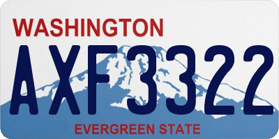 WA license plate AXF3322