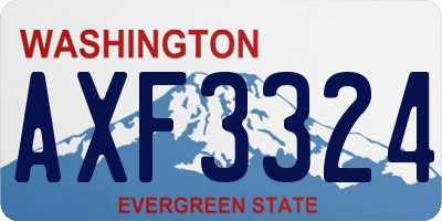 WA license plate AXF3324