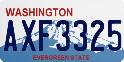 WA license plate AXF3325