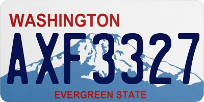 WA license plate AXF3327