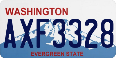 WA license plate AXF3328