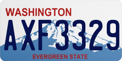WA license plate AXF3329