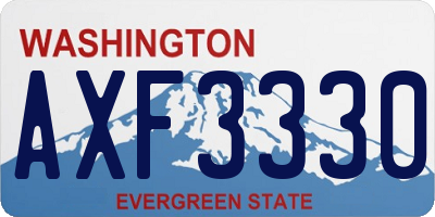 WA license plate AXF3330