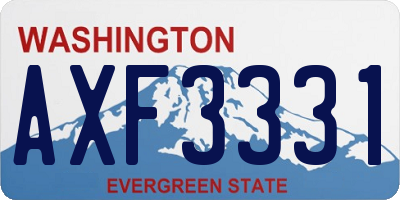 WA license plate AXF3331