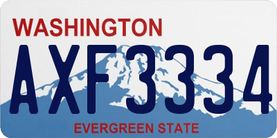 WA license plate AXF3334