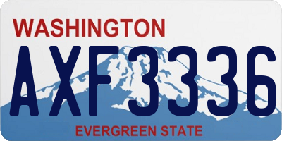 WA license plate AXF3336