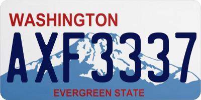 WA license plate AXF3337