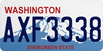 WA license plate AXF3338