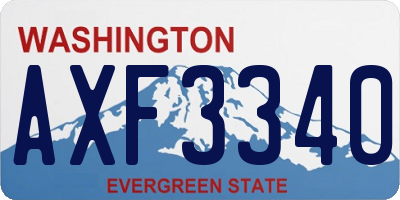 WA license plate AXF3340