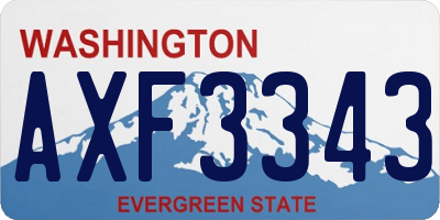 WA license plate AXF3343