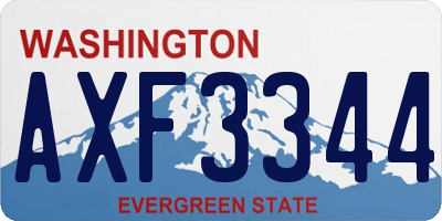 WA license plate AXF3344