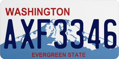 WA license plate AXF3346
