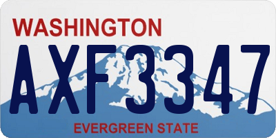 WA license plate AXF3347