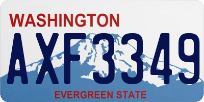 WA license plate AXF3349